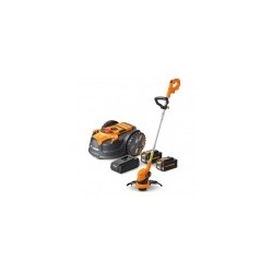 Robot tondeuse autonome 24V sans fil périmétrique - Le robot le plus simple du marché + Coupe bordures 24v et 2 batteries.