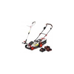 Tondeuse et coupe bordures rechargeables 20V max + 2 batteries - Elem Garden.