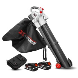 Aspirateur souffleur broyeur rechargeable 2x20V avec batteries 4Ah - X PERFORMER