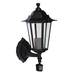 Applique montante E27 60W détecteur - Noir