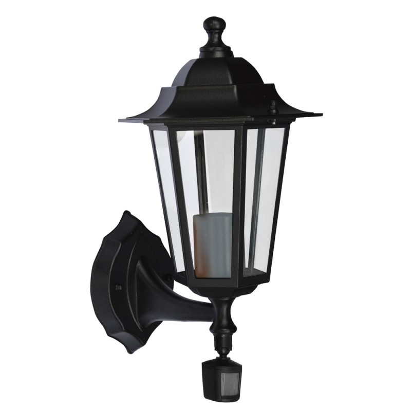 Applique montante E27 60W détecteur - Noir