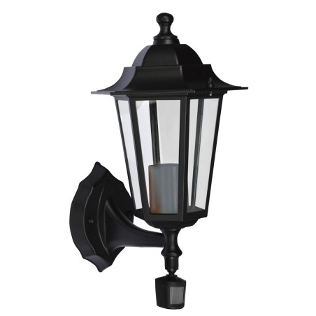 Applique montante E27 60W détecteur - Noir
