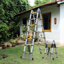 Herzberg HG-5440: Echelle télescopique rétractable en aluminium - 4.4M