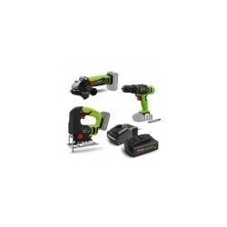 Kit 3 machines sans fil 20V(scie sauteuse + meuleuse + visseuse) +1 batterie 2Ah+ chargeur - Constructor