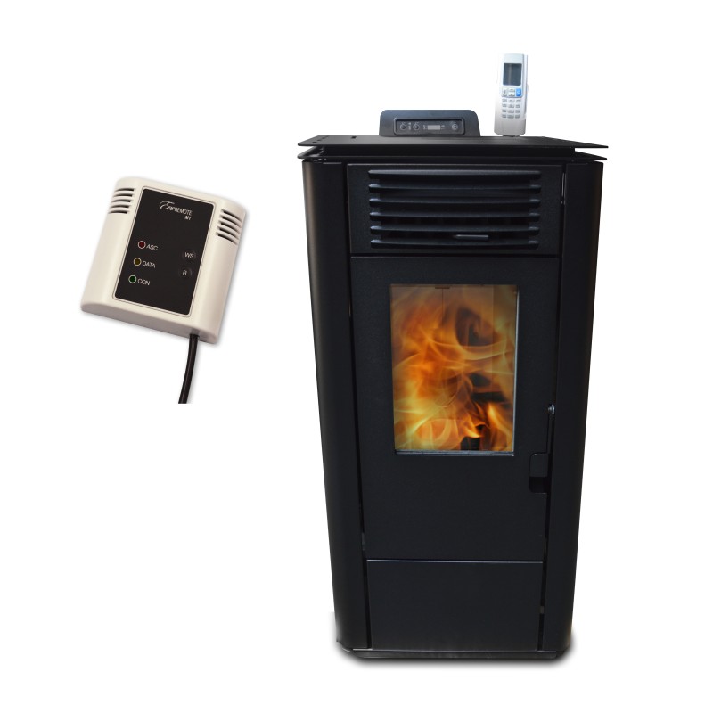 Poêle à pellets 8Kw noir + boitier Wifi