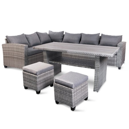Salon de jardin polyrattan 8 places