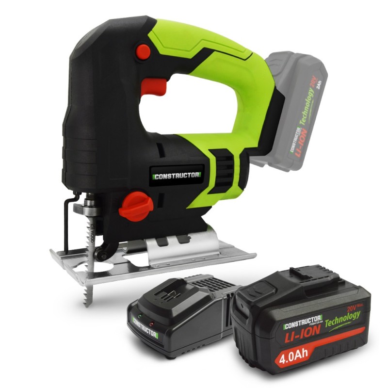 Scie sauteuse pendulaire max 20V avec batterie 4Ah et chargeur - Constructor