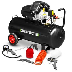 Compresseur à huile 100L+5 accessoires -Constructo