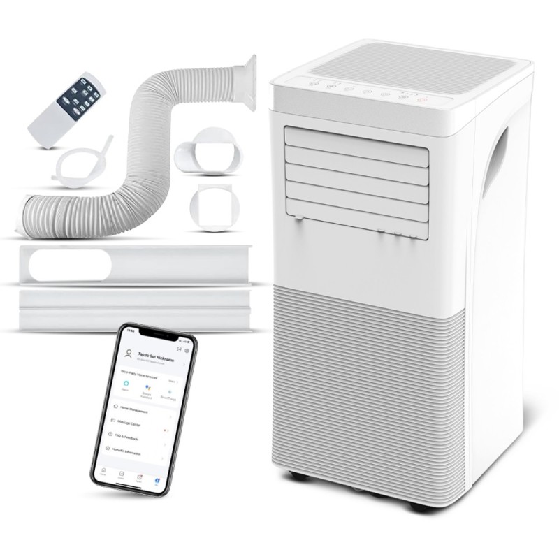 Climatiseur mobile réversible chaud/froid 9000BTU - 2.9KW avec télécommande et fonction Wifi
