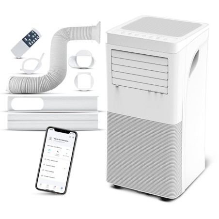 Climatiseur mobile réversible chaud/froid 9000BTU - 2.9KW avec télécommande et fonction Wifi