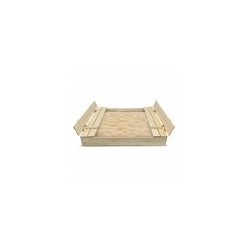 Bac à sable 120x120cm en bois avec couvercle rabattable - Couleur bois naturel - Elem Garden