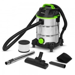 Aspirateur eau et poussières 1400W - 30L inox - 18 Kpa avec soufflerie et bouchon de vidange  - Constructor