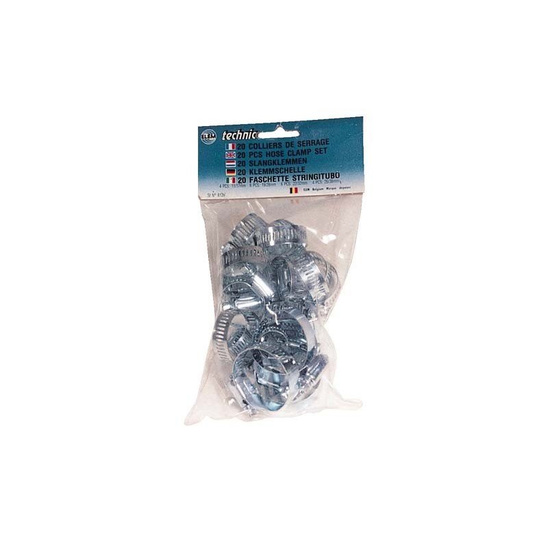 Colliers de serrage 20 pièces - Elem Technic