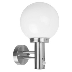 Applique boule Inox 60W avec détecteur