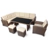 Salon de jardin polyrattan 9 places