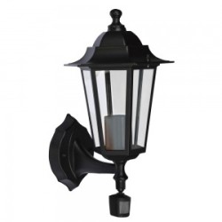 Applique montante E27 60W détecteur - Noir