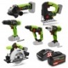 Kit 6 machines sans fil 20V + 3 batteries 4Ah et chargeur - Constructor