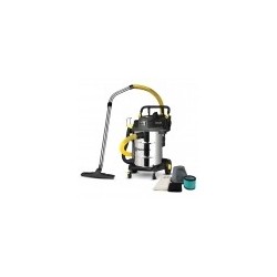 Aspirateur eau et poussières 1600W - 50L inox - 23 Kpa avec soufflerie et vidange de la cuve